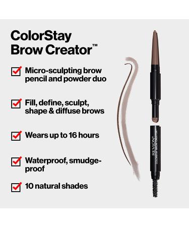 Revlon ColorStay Brow Creator Eyebrow Pencil & Powder 2-in-1 610 Dark Brown - Buy Online on GoSupps.com