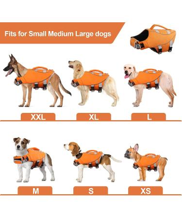 Kuoser Dog Life Jacket - Adjustable Reflective Pet Life Preserver for Small, Medium, and Large Dogs - High Flotation for Pool, Beach, Boating - Large, Yellow (Chest Girth 22.8-29.5'') - Buy Online on GoSupps.com