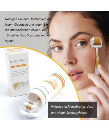 Koi Beauty Dermaroller 1mm - 192 Real Needles for Hair & Beard Growth | Microneedling Tool for Men & Women | Achieve Results at Home - Buy Online on GoSupps.com