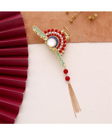 Refined Tassel Shark Clip Hair Claw Clips For Women Headwear Hairpins Claw Clip Shark Clip 05 (Color : 2)