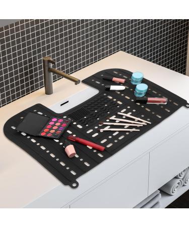 Foldable Sink Cover | Silicone Makeup Brush Cleaning Mat | Compact & Rollable Bathroom Sink Protector - Buy Online on GoSupps.com