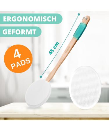 Dupore Premium Creaming Aid for Back - 2024 Set with Wood Brush Peeling Sponge & Replacement Pads - Gentle Skin Care Solution - Buy Online on GoSupps.com