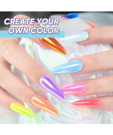 Buy CHARMCY Nail Gel Polish Set - 6PCS Chrome Metallic Mirror Effect | Long-Lasting Blue Brown Fall Gel Nail Polish Kit for Home Salon Nail Art - Buy Online on GoSupps.com