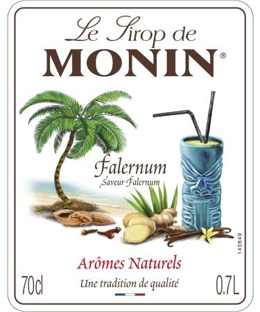 MONIN Premium Falernum Syrup 700ml for Cocktails and Mocktails. Vegan-Friendly 100% Natural Flavours and Colourings - Buy Online on GoSupps.com