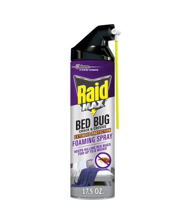 Raid Max Bed Bug Crack & Crevice Extended Protection Foaming Spray, Kills Bed Bugs for up to 8 weeks on Laminated Woods and Surfaces, 17.5 oz