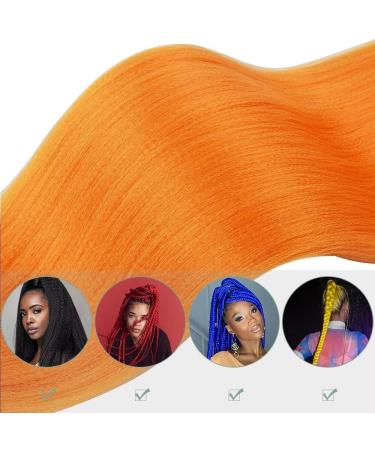 YDDM 32 Inch Pre-Stretched Braiding Hair Extensions - 6 Packs Orange Jumbo Braids for Artful Hairstyles - Buy Online on GoSupps.com