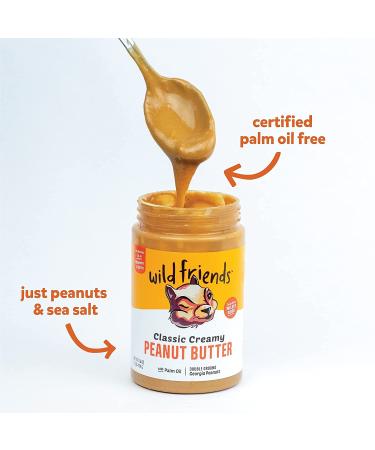 Wild Friends Foods Classic Creamy Peanut Butter 16oz Jars - Gluten-Free, Non-GMO, Palm Oil Free (3 Count) - Buy Online on GoSupps.com