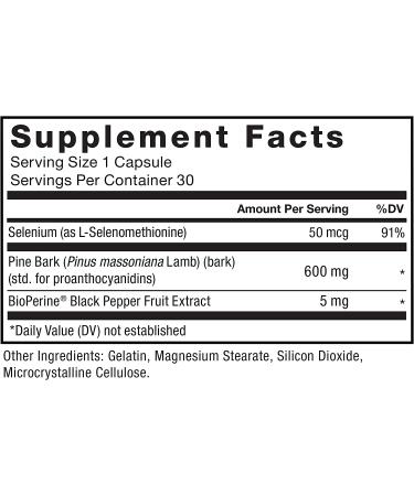 Force Factor Pine Bark 600 mg - 30 Capsules | Natural Antioxidant & Boost Circulation - Buy Online on GoSupps.com