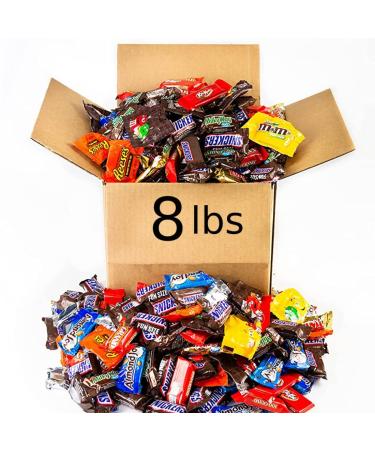 8.0lb Bulk Chocolate Candy Individually Wrapped for Halloween. 8.0lbs Fresh Fun Size Chocolate Candy Individually Wrapped Snacks in Bulk. Office Snacks, Home Snacks, After-School Snacks & Parties