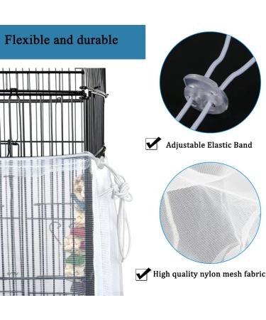 SYOOY White Bird Cage Cover Seed Catcher - Universal Nylon Mesh Net for Parrot and Parakeet Cage Skirt (Birdcage Not Included) - Buy Online on GoSupps.com
