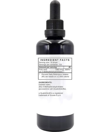 5-MTHF 100ml | 5-Methyltetrahydrofolate Vitamin B9 Liquid 1000mcg | Vegan Friendly Folic Acid | 10 Drops Daily (High Strength) - Buy Online on GoSupps.com