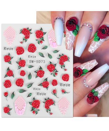JMEOWIO 3D Spring Flower Nail Art Stickers - 5 Sheets - Buy Online on GoSupps.com