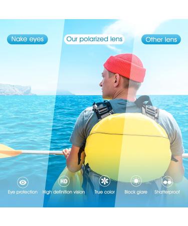 Ollrynns Polarized Sports Sunglasses for Men & Women - UV400 Protection 2-Piece Set for Fishing Biking Golf & Running - Black & Blue - Buy Online on GoSupps.com