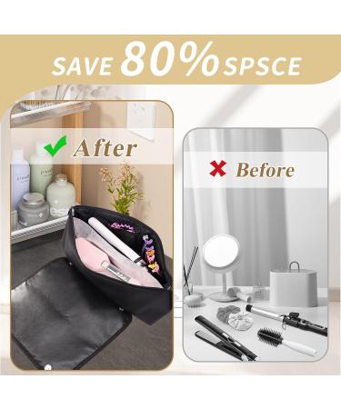 2-in-1 Hair Tools Travel Bag | Waterproof Organizer with Heat Resistant Mat for Flat Iron & Styling Tools - Buy Online on GoSupps.com