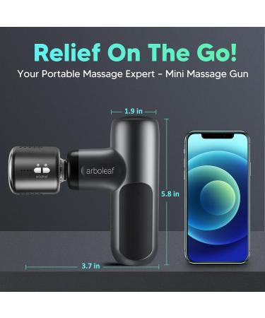 arboleaf Mini Massage Gun with Heat and Cool Muscle Massager for Back Pain Relief Hot Cold Percussion Massage Gun Heated Travel Massager Handheld Quiet - Midnight Gray - Buy Online on GoSupps.com