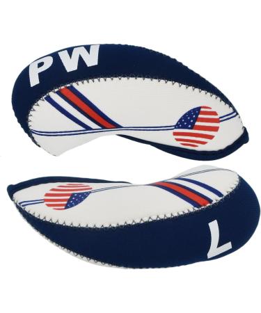 Golf Irons Club Head Covers - 10pcs Neoprene Protective Head Covers with US Flag Design - Buy Online on GoSupps.com