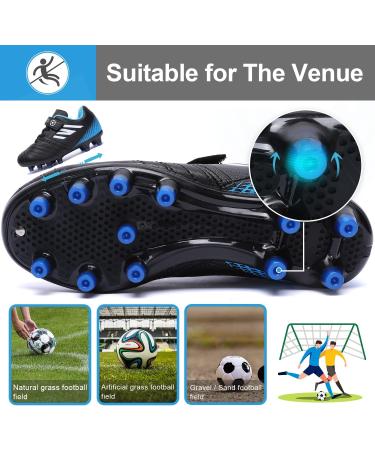 Mitudidi Soccer Shoes for Kids - Unisex Football Training Shoes Black Size 28 EU - Perfect for Outdoor Sports - Buy Online on GoSupps.com