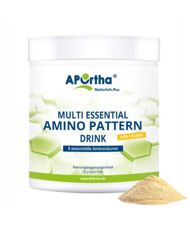 Aportha Multi Essential Amino Pattern I 480 G Pina Colada Drink with 8 essential amino acids according to Prof. Dr.Luc Moretti for optimized protein supply i amino acids complex high doses EAA - Buy Online on GoSupps.com