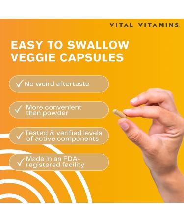 Vital Vitamins Lions Mane Mushroom Supplement Capsules - Brain Booster with Cordyceps, Reishi, Chaga & Maitake - 90 Veggie Pills - Buy Online on GoSupps.com