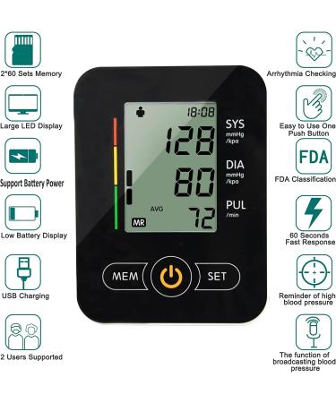 Portable Fully Automatic Digital Blood Pressure Monitor with Extra Large Cuffs - Home Use BP Monitor with Large LCD Display (Black) - Buy Online on GoSupps.com