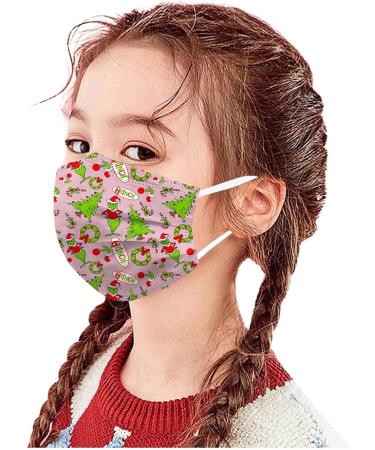 100Pcs Kids Grinch Disposable Face_Mask - Christmas Childrens Face_Mask Assorted Colors Design Boys Girls 3-Ply Face_Covering (Grinch H) - Buy Online on GoSupps.com