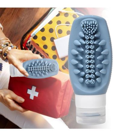 Squeeze Bottle - Small Silicone Toiletry Dispenser Bottle | 2 in 1 Shampoo Conditioner Dispenser Leak Proof Refillable Squeezable Containers for Home Travel Dark Blue - Buy Online on GoSupps.com