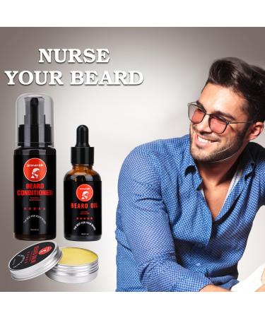 Beard Grooming Kit Beard Kit with Beard Oil Beard Balm Beard Wash Beard Brush Beard Comb Mustache Scissors Beard Care Unique Gifts for Men Beard Set&Kit - Buy Online on GoSupps.com