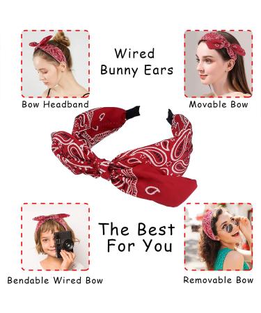 TOBATOBA Bandana Headband for Women 6Pcs Color 1 - Cute Rabbit Ear Hair Bows for Women - Buy Online on GoSupps.com