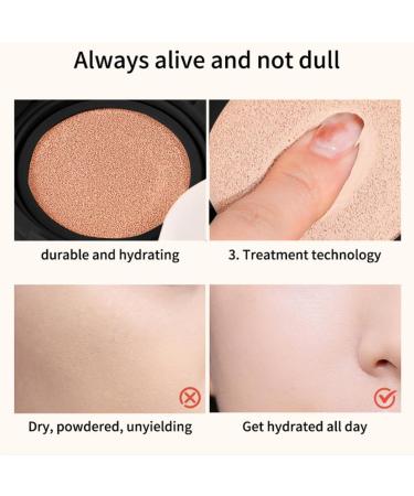Mushroom Head Air Cushion Foundation CC Cream Liquid Foundation BB Cream ConcealerNude Makeup Moisturizing Brightening Pigment Liquid Foundation Oil Control(Natural) - Buy Online on GoSupps.com