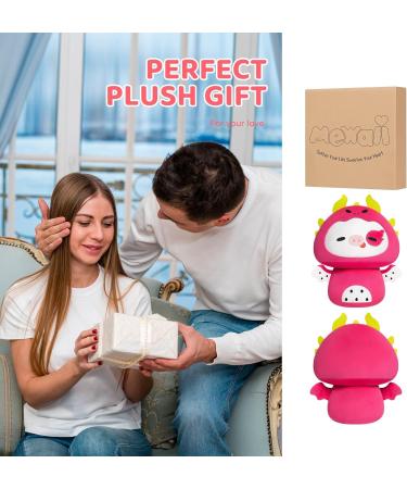 Mewaii 8'' Cow Mushroom Pillow Plush Toy (Dragon Fruit Headgear) - Cuddly 8 Inch Stuffed Animal for Kids - Buy Online on GoSupps.com