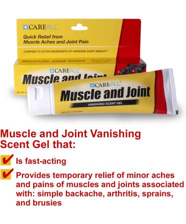 CareALL 3.0 oz. Muscle & Joint Vanishing Scent Gel - Non-Greasy Pain Relief for Muscle, Back, and Arthritis (3 Pack) - Buy Online on GoSupps.com