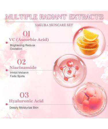 SHOWHEEL Sakura Facial Care Set 11Piece Daily Skin Care Set with Cleanser Toner Hydration AntiAging Sakura Skin Care Set for Teenage Girls and Women - Buy Online on GoSupps.com