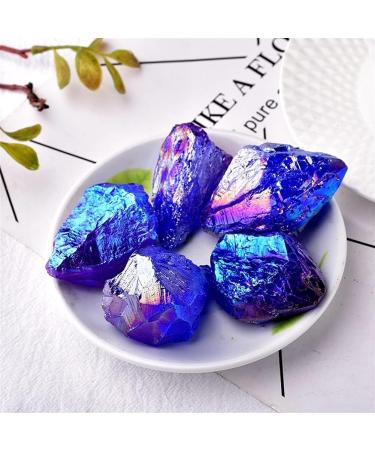 Natural Crystal Raw Stone Electroplate Quartz Specimens Rough Collectibles Raw Gemstone Fish Tank Decoration Gift Home Goods (Color : Blue Size : 1PC) 1PC Blue - Buy Online on GoSupps.com