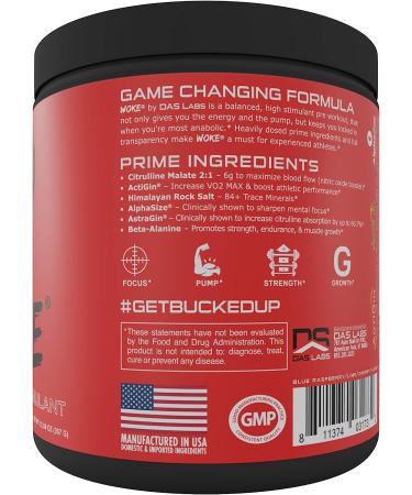 Bucked Up Woke High-Stim Pre Workout 30 Servings - Rocket Pop Flavor | Focus Nootropic Pump for Strength and Growth - Buy Online on GoSupps.com