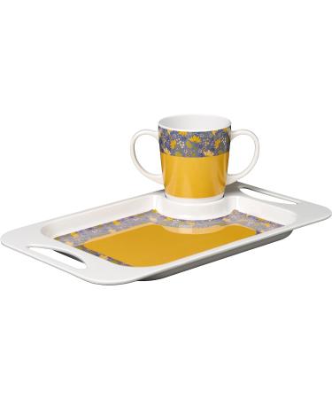 Rosa Lifestyle Two Handled Melamine Mug 400ml Lightweight Mobility Aid - Yellow - Buy Online on GoSupps.com