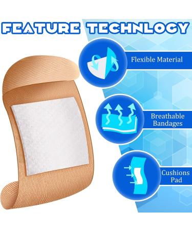 200 Pcs Large 2x3 Inch Adhesive Bandages - Waterproof Fabric Flexible Bandage Wrap for Wound Care - Skin Care Supplies - Buy Online on GoSupps.com