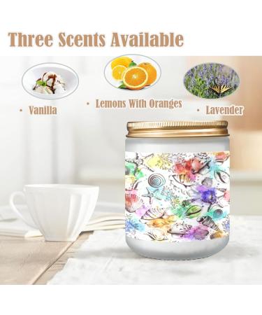 Orange Lemon Scented Candles - Aromatherapy Jar Candle Gift Set for Women 7 oz Long Lasting Home Scents Perfect Birthday Gift with Shells Coral & Starfish - Buy Online on GoSupps.com