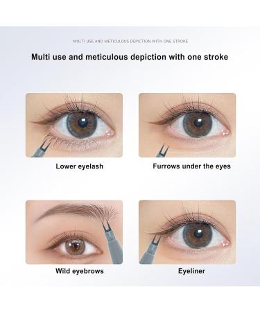 Double Tip Lower Eyelash Pen Waterproof Liquid Eyeliner Eyelash Pencil Ultra Fine Tip SmudgeProof Eyeliner Long Lasting Multifunctional Makeup Pen for Lower Eyelashes Eyebrows Decorhome GrayBlack - Buy Online on GoSupps.com