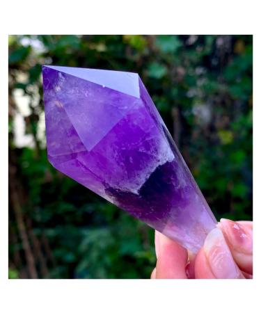 Crystal Hole Natural Amethyst Scepter Specimen 100-200g Crystal Hole (Size : 8PC)
