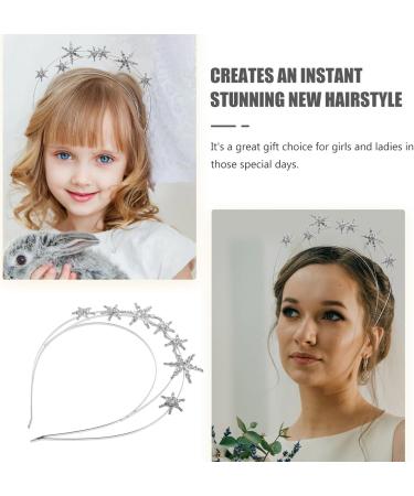 Uonlytech Star Headband Rhinestone Star Tiara Rhinestone Star Crown Sliver Star Headpiece Christmas Star Hiar Hoop for Girls Women Silver - Buy Online on GoSupps.com