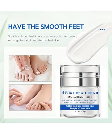 Urea Cream 45% & Salicylic Acid 2% - Best Callus Remover & Moisturizer for Dry Cracked Feet Hands & Elbows | Smoother Softer Skin - Buy Online on GoSupps.com