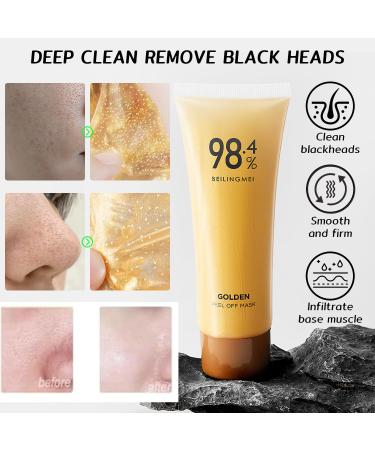 98.4% Gold Peel Off Facial Mask - Anti-Aging & Exfoliating Gold Face Mask for Pore Cleansing & Blackhead Removal - Shop Internationally - Buy Online on GoSupps.com
