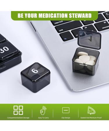 30 Day Pill Organizer - Large Squeeze to Open Pill Box | Portable Monthly Medicine & Vitamin Organizer (Black) for Travel - Buy Online on GoSupps.com