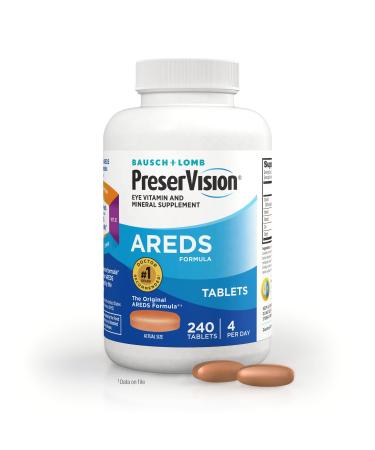 Bausch + Lomb PreserVision AREDS Eye Vitamin & Mineral Supplement - 240 Tablets