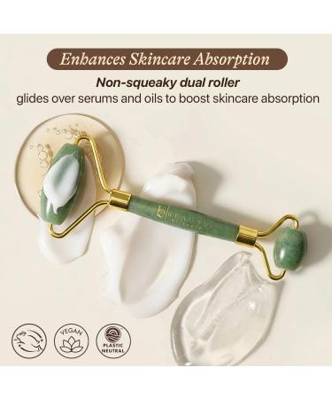 Jade Roller for Face - Smoothes Fine Lines & Wrinkles Valentines Day Gifts Massager Skin Care Tools with Small Eye Roller for Puffy Eyes De-Puffing & Firming Facial Tool Self Care Gifts for Women - Buy Online on GoSupps.com