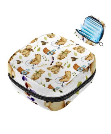 Javenproeqt portable women's binding bags menstrual cup pocket female menstrual pads bags for teenage girls tampons for the first period cute bears bike multicolored 08