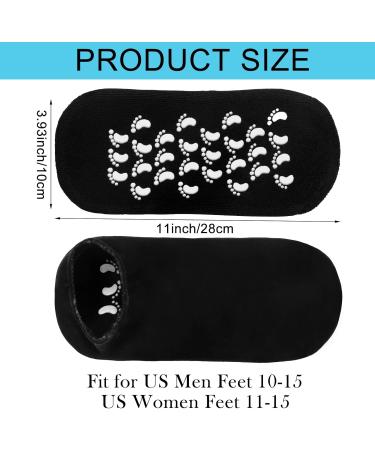 Velmitten 8 Pairs Extra Large Men's Moisturizing Gel Socks Reusable Black Gel Spa Socks for Men's Feet Care Softening Dry Cracked Rough Skin US Men 10-15 - Buy Online on GoSupps.com