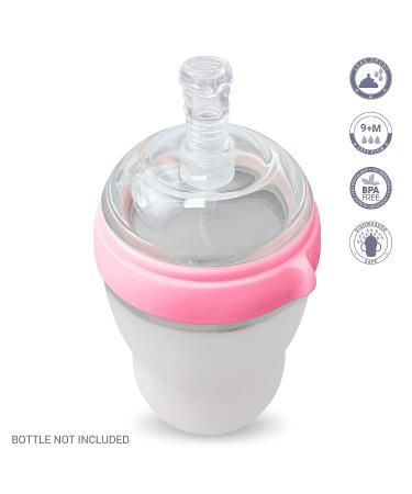 Anpei Straw Sippy Cup Nipple Kit Bundle for Comotomo Baby Bottles | 6 Piece Set with Brushes - Pink - Buy Online on GoSupps.com