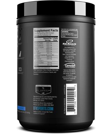 EFX Sports Training Ground Pre Workout Powder | Energy & Muscle Pumps | with Hydromax Glycerol Citrulline Beta Alanine | 300mg Caffeine | 20 Servings (Blueberry) - Buy Online on GoSupps.com