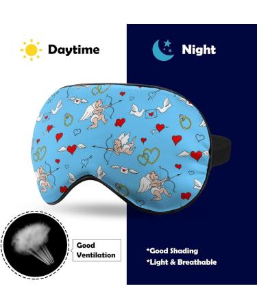 Angels and Hearts Sleep Mask - Adjustable Blindfold for Men and Women, Blocks Light for Night, Travel, and Nap - Buy Online on GoSupps.com